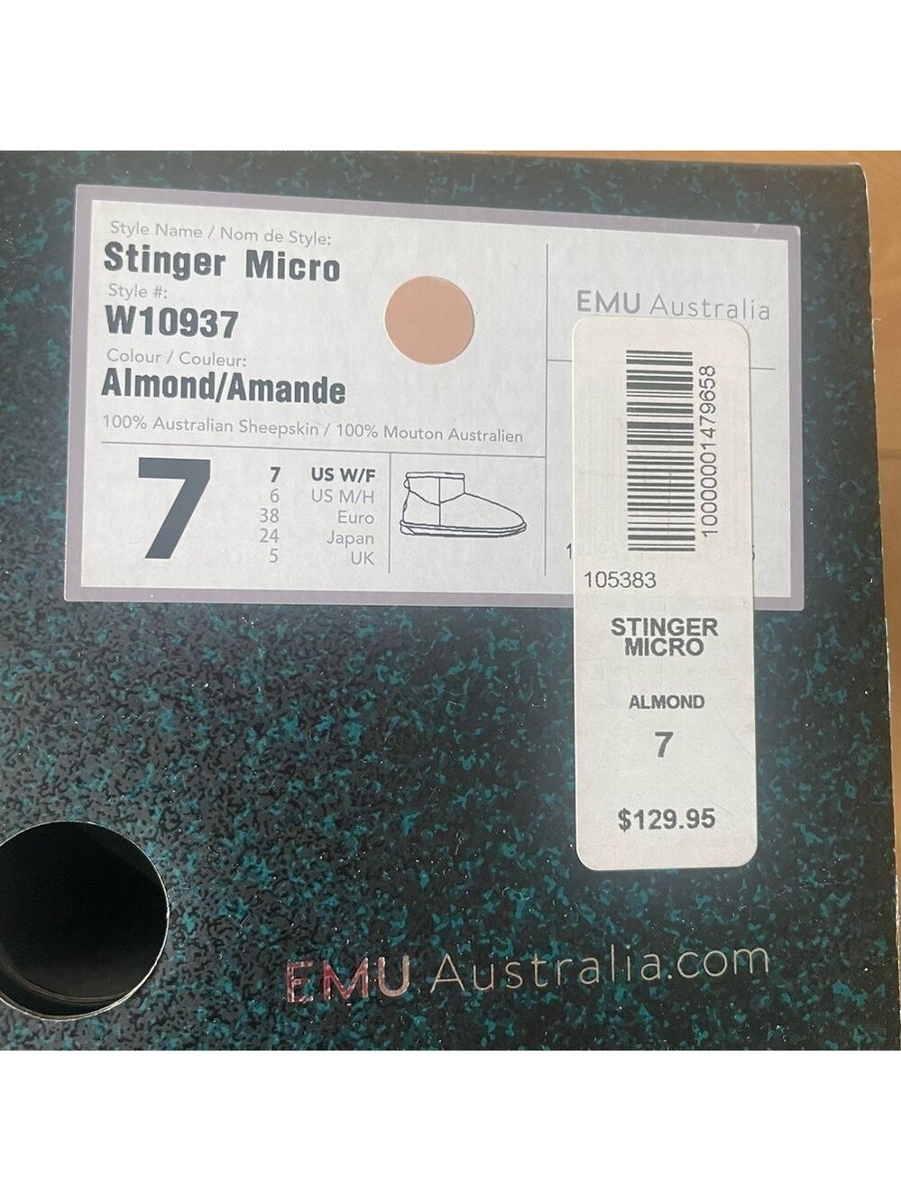 NIB TNAxEmu Australia Stinger Micro boots blush pink size 7 - Picture 8 of 9